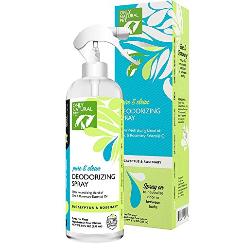 Only Natural Pet Deodorizing Spray - Zinc Odor Neutralizer, Eucalyptus & Rosemary - 8 Fl Oz