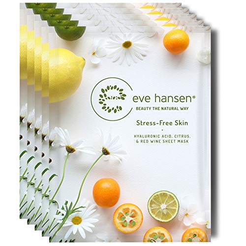 Eve Hansen Hyaluronic Face Mask Sheets - Deep Hydration, Antioxidant Protection - Set of 5