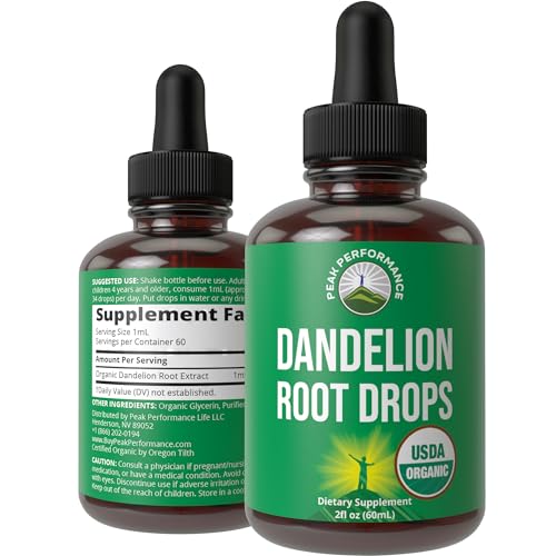 Peak Performance Dandelion Root Extract - Immune & Digestive Support, USDA Organic - 2oz