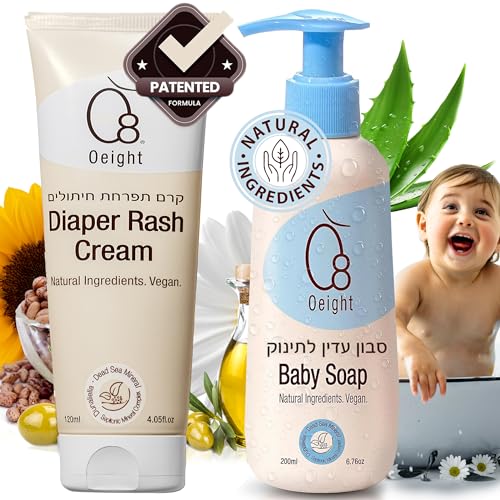 Oeight Baby Soap & Diaper Rash Cream - Hypoallergenic, Natural Ingredients, 200ml