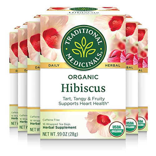 Traditional Medicinals Organic Hibiscus Herbal Tea - Supports Cardiovascular Health, 96 Bags