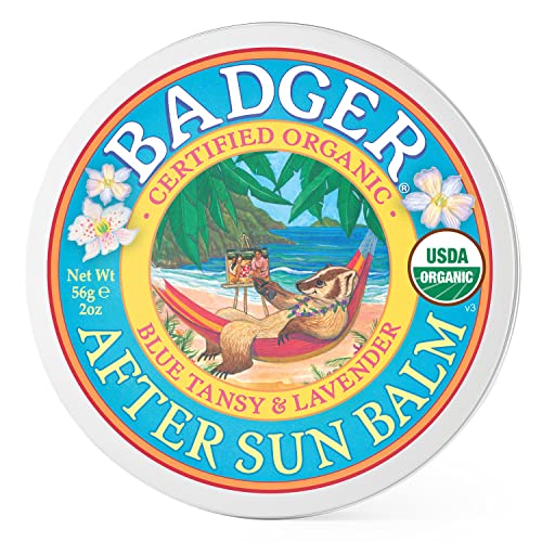 Badger Body Balm - Soothing After Sun Relief, Organic Lavender & Blue Tansy - 2 oz