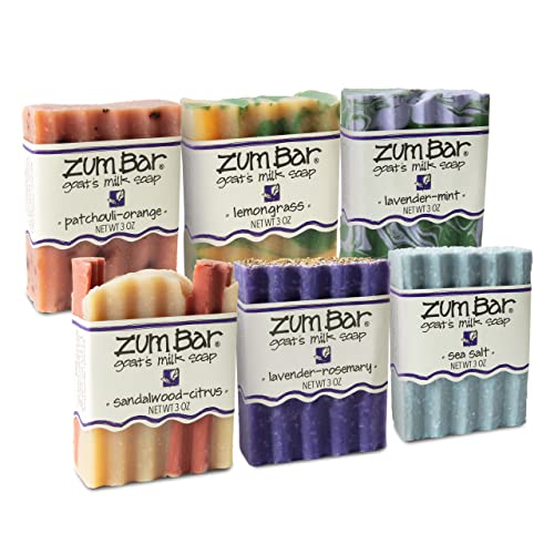 Zum Bar Goat's Milk Soap Set - Hydrating, Natural Ingredients, Fresh Scents - 6 Pack, 3 oz