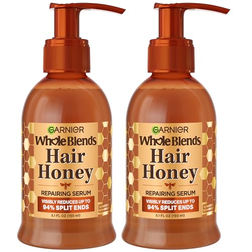 Garnier Whole Blends Hair Serum - Repairs Split Ends, Heat Protectant, Honey Infused - 5.1 Fl Oz