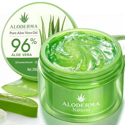 Aloderma Aloe Vera Gel - Soothing Hydration for Skin & Hair, 96% Pure - 7oz