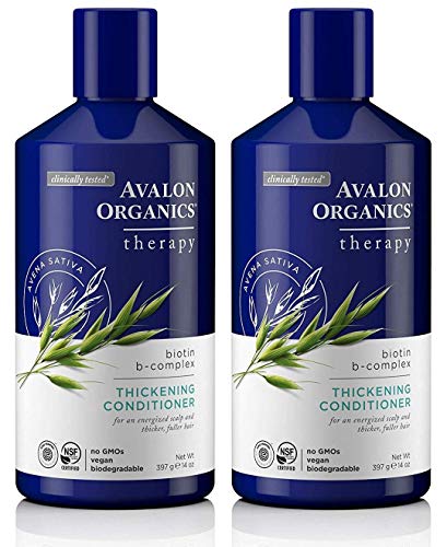 Avalon Organics Conditioner - Promotes Thicker Hair, Biotin & Wheat Protein - 14 Oz (Pack of 2)