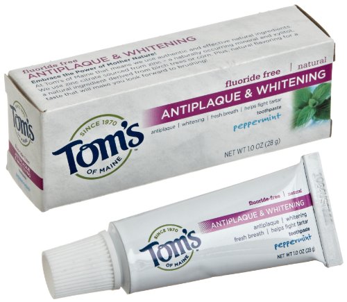 Tom's of Maine Toothpaste - Antiplaque & Whitening, Naturally-Derived, Peppermint - 1oz