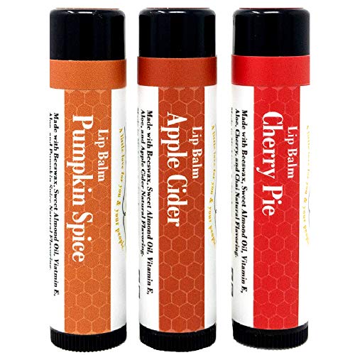 Sister Bees Lip Balm Set - Moisturizes & Repairs Dry Lips, 3 Flavors - 100% Natural - 3 Pack