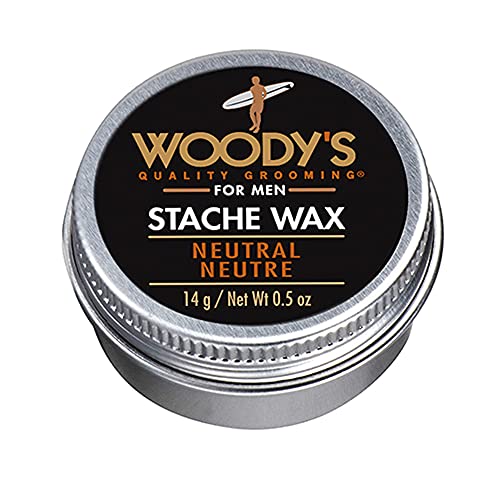 Woody's Stache Wax - Smooths, Tames & Defines Mustaches, Travel-Ready, 0.5 Oz