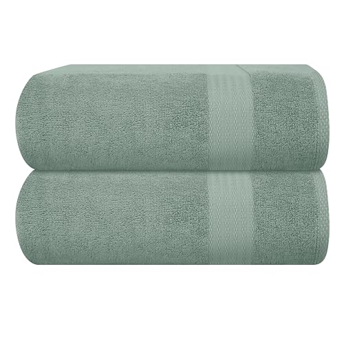 GLAMBURG Premium Cotton Bath Sheets - Ultra Soft, Highly Absorbent, Chemical-Free - 2 Pack 35x70