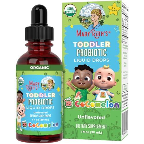 MaryRuth's Cocomelon Toddler Probiotic Drops - 5 Strains, USDA Organic, Vegan - 1 Fl Oz