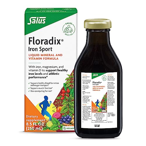 Floradix Iron Sport Multivitamin - Energy & Muscle Support, Vegan, Non-GMO - 8.5 fl oz