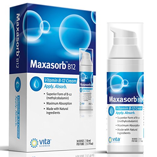 Maxasorb Vitamin B12 Cream - Boosts Energy, Nourishes Skin, Supports Healthy Cell Renewal - 1000 mcg