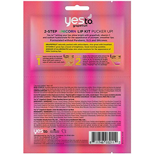 Yes To Grapefruit Lip Care Kit - Hydrating, Plumping, 97% Natural Ingredients - 2-Step Set