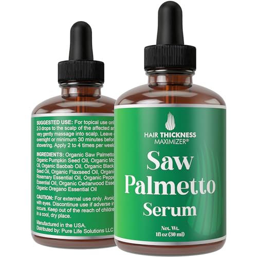 Hair Thickness Maximizer Saw Palmetto Serum - Nourishing Hair Growth Treatment for All Types - 1oz