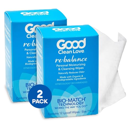 Good Clean Love Rebalance Feminine Wipes - Moisturizing, pH-Balanced, Aloe - 24 Biodegradable