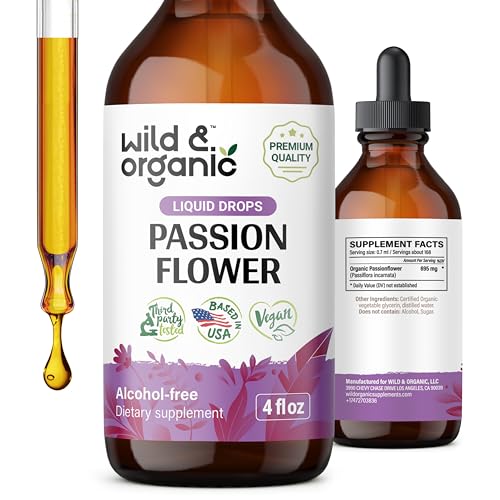 Wild & Organic Passion Flower Tincture - Mood Support, Alcohol-Free, Vegan - 4 oz