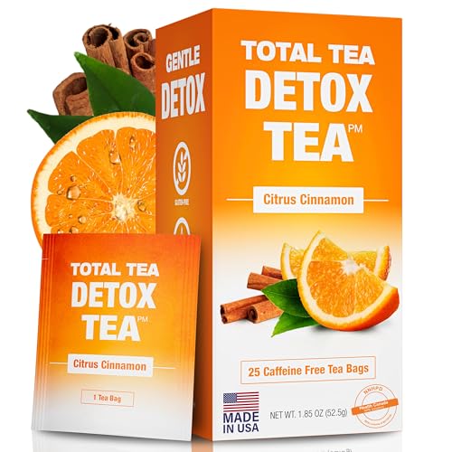 Total Tea Slimming Detox Tea - Herbal Blend for Digestive Health, Caffeine-Free - 25 Bags