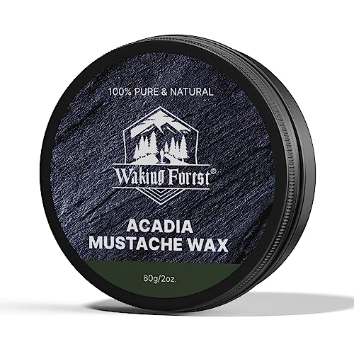 Waking Forest Mustache Wax - Strong Hold, Moisturizing Shea Butter, Sandalwood Scent - 2oz