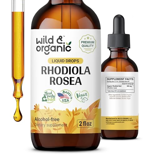 Wild & Organic Rhodiola Rosea Tincture - Mood Support, Alcohol-Free, Vegan - 2 fl oz