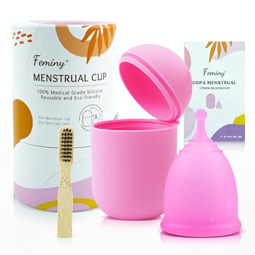 FEMINY Original Menstrual Cup - Ultra Soft, Hypoallergenic, Leak-Free - 100% Medical Grade Silicone