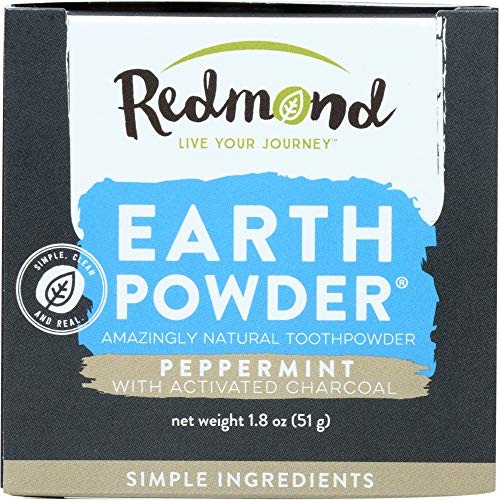 Redmond Earthpowder Dental Care Kit - Natural Teeth Whitener, Safe Ingredients, Peppermint Flavor