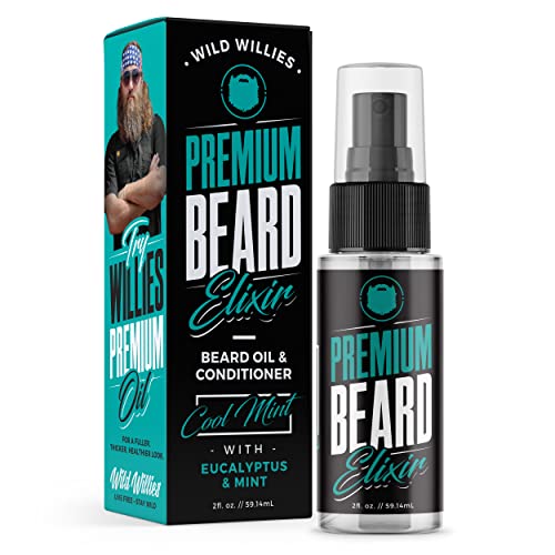 Wild Willies Beard Oil - Promotes Growth, Moisturizes & Relieves Itch - 2 Oz Cool Mint