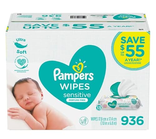 Pampers Sensitive Baby Wipes - Gentle Clean, Hypoallergenic, 13 Pop-Top Packs (936 ct.)