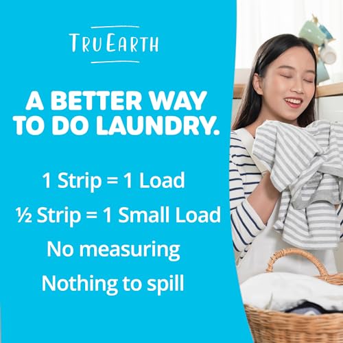 Tru Earth Laundry Detergent Sheets - Gentle on Skin, No Plastic, Fresh Linen - 32 Sheets