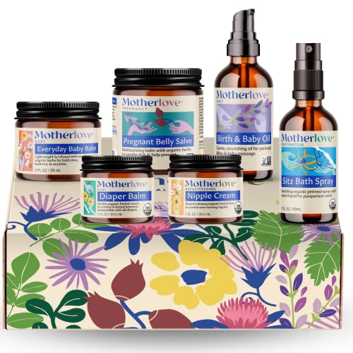 Motherlove Baby Gift Set - Organic Herbal Support for Moms & Babies, Non-GMO, 6 Items