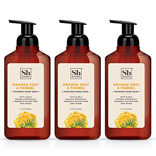 Soapbox Foaming Hand Soap - Moisturizing Citrus & Fennel, Vegan & Paraben Free - 11oz, 3 Pack