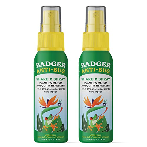 Badger Bug Spray - Natural Mosquito Repellent with Citronella & Lemongrass - 2.7 fl oz (2 Pack)