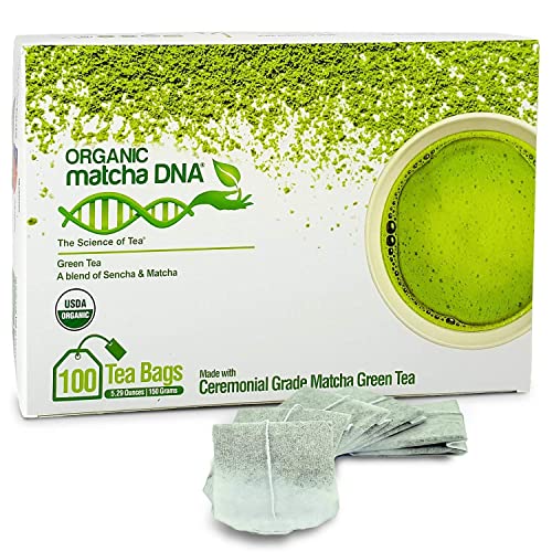 MATCHA DNA Matcha Teabags - Lab Tested for Purity, Fresh Taste, 100 Natural Bags