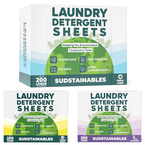 Good Natured Brand Laundry Detergent Sheets - Ultra Cleaning Power, Sensitive Skin Safe - 100 Sheets