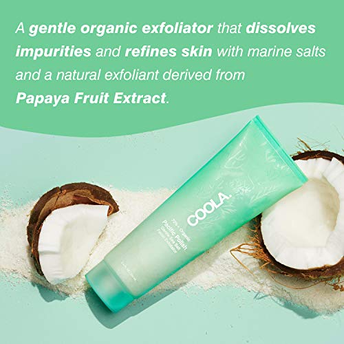 COOLA Organic Pacific Polish Exfoliator - Nourishing Coconut Oil, Sea Salt - 3.4 Fl Oz