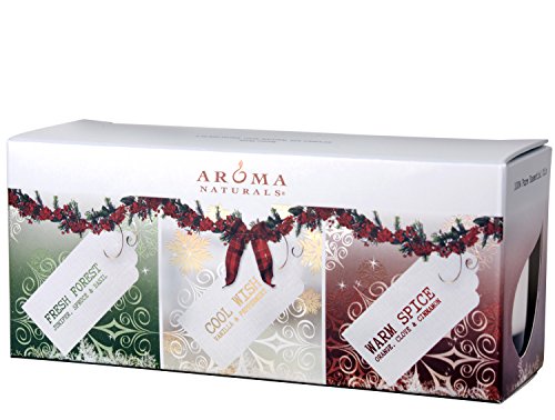 Aroma Naturals Candle Set - 3 Essential Oil Votives with Cotton Wicks, 15-Hour Burn Time