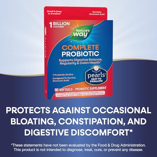 Nature's Way Probiotic Pearls - Supports Digestive Balance, 1 Billion Cultures - 90 Softgels