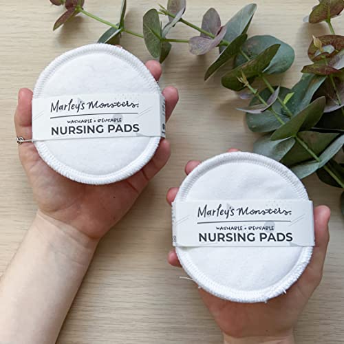 Marley's Monsters Reusable Nursing Pads - Soft & Absorbent, Washable - 6 Pairs, Made in USA