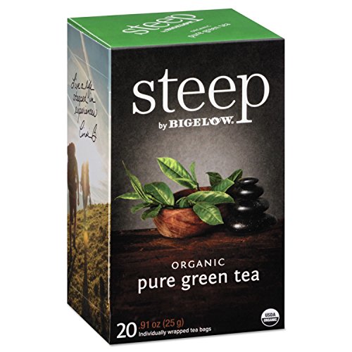 Bigelow Pure Green Organic Tea - Rich in Antioxidants, No Chemicals - 20 Individually Wrapped Bags