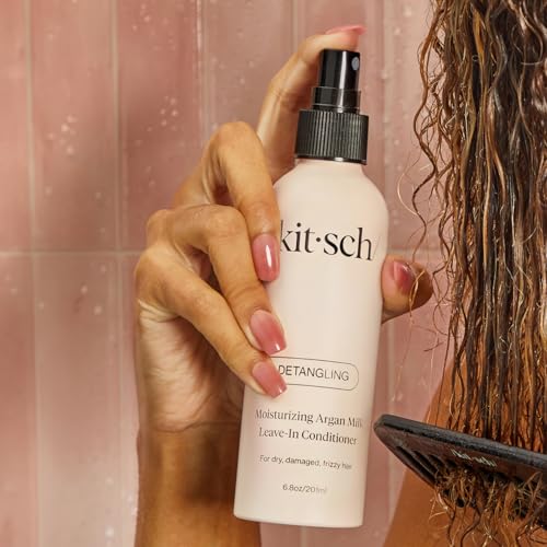 Kitsch Argan Milk Leave-In Conditioner - Hydrating, Frizz Control, Vegan, 6.8oz