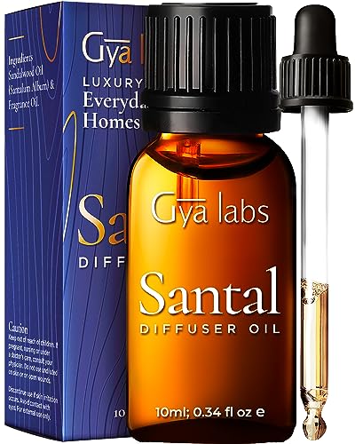 Gya Labs Santal Diffuser Oil - Luxurious Sandalwood Aroma for Home & Office - 0.34 Fl Oz