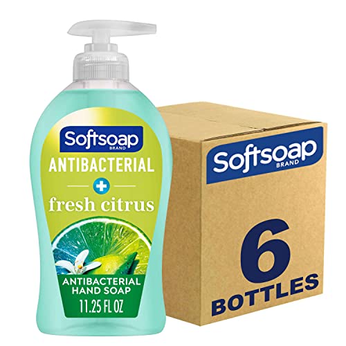 Softsoap Antibacterial Liquid Hand Soap - Eliminates 99.9% Bacteria, Fresh Citrus Scent - 6 Pack