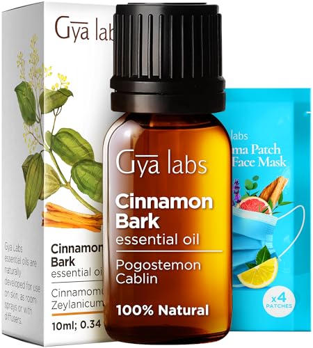 Gya Labs Cinnamon Essential Oil - Warming Aroma, Skin & Hair Moisturizer - 0.34 Fl Oz