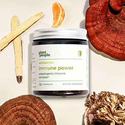 Plant People Mushroom Supplement - Advanced Immune Support with Organic Ingredients - 60 Capsules