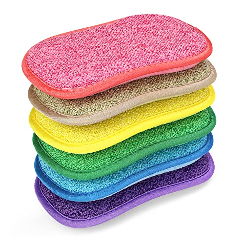 Multi-Purpose Cleaning Sponge Set - Non-Scratch, Super Absorbent, 6 Colors - 6 Pack