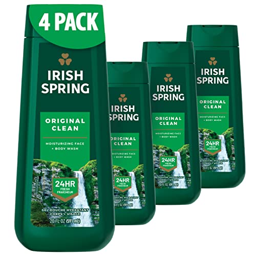 Irish Spring Body Wash - 24-Hour Freshness, Biodegradable Ingredients - 4 Pack, 20 Oz Each