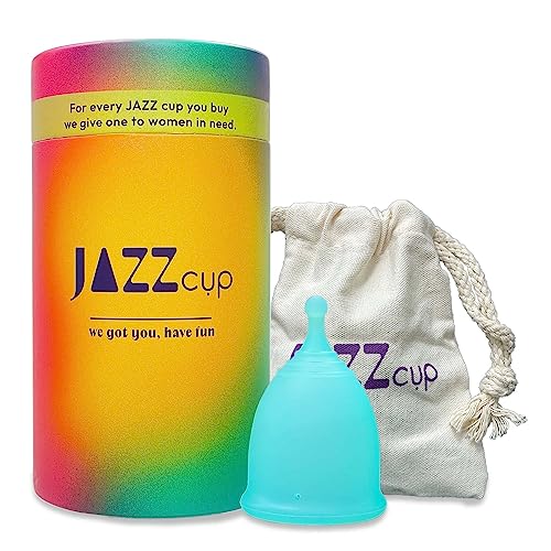 JAZZ Cup Menstrual Cup - 12-Hour Leak Protection, Medical-Grade Silicone, Reusable - Small
