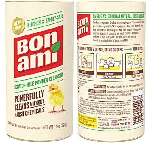 Bon Ami All Purpose Cleaner - Hypoallergenic, Odor Absorbing, Nonabrasive - 2 Pack