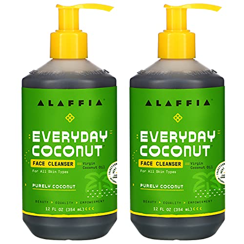 Alaffia Coconut Face Cleanser - Nourishing, Vegan, Cruelty-Free, Fair Trade - 12 Fl Oz Each