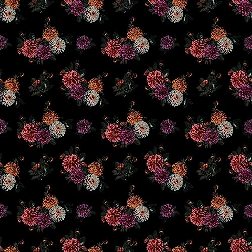 Waterleaf Paper Co. Dissolvable Gift Wrap - 100% Compostable, Night Dahlia Design - 6 Sq Ft